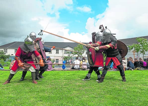 Renactment at the Old Fort Quarter Festival in 2022 on the site of the Old Fort which was the site of the military based used in the conquest and plantation of Laois. Picture: Denis Byrne