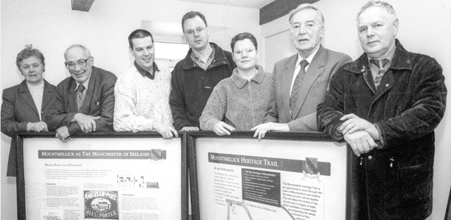At the launch of the Mountmellick Heritage Trail in 2004 were Mary and Thomás Culliton, Fergal Conlon, Alan Dunne, Collette Dunne, Jack Humphries and Ger Lynch.©Kevin Byrne