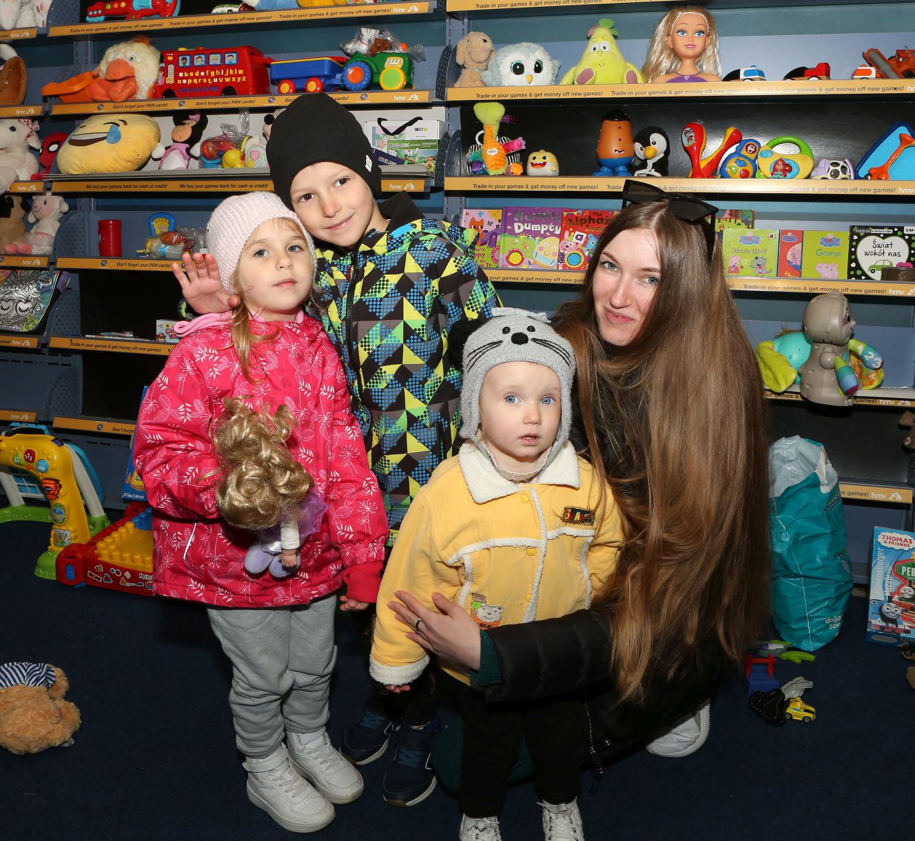 Some children from Ukraine at the opening of the free shop in Portlaoise in 2022.