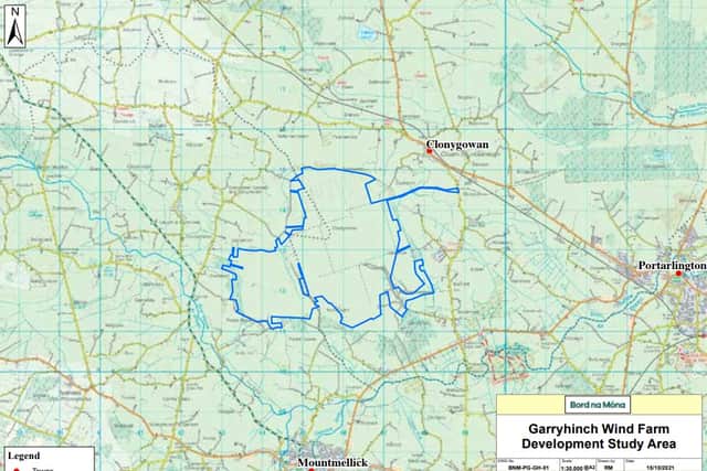 Map below of proposed windfarm area.