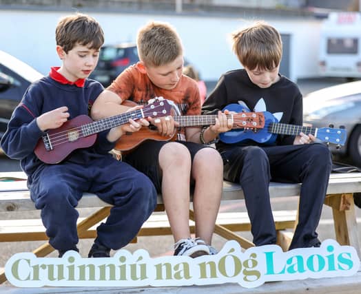 Young Laois lads children during Crinniú na nÓg at the Laois Music Centre. Pic: Alf Harvey