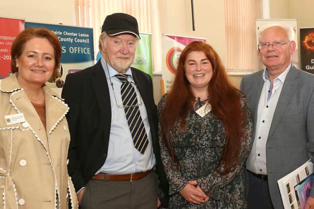 School prefects Jade Orr, Eabha Condren Bill McGrath and Luke O’ Reilley escorted the judges to the beautiful surroundings of Heywood Gardens. Heywood Music Students Lucy Cahill, Molly O’ Rourke and Erin Lawlor greeted the judges with some gentle music to create a tranquil atmosphere, On their arrival the students impressed them with their local knowledge of the Lutyen’s garden and their pride of its beauty at their doorstep.