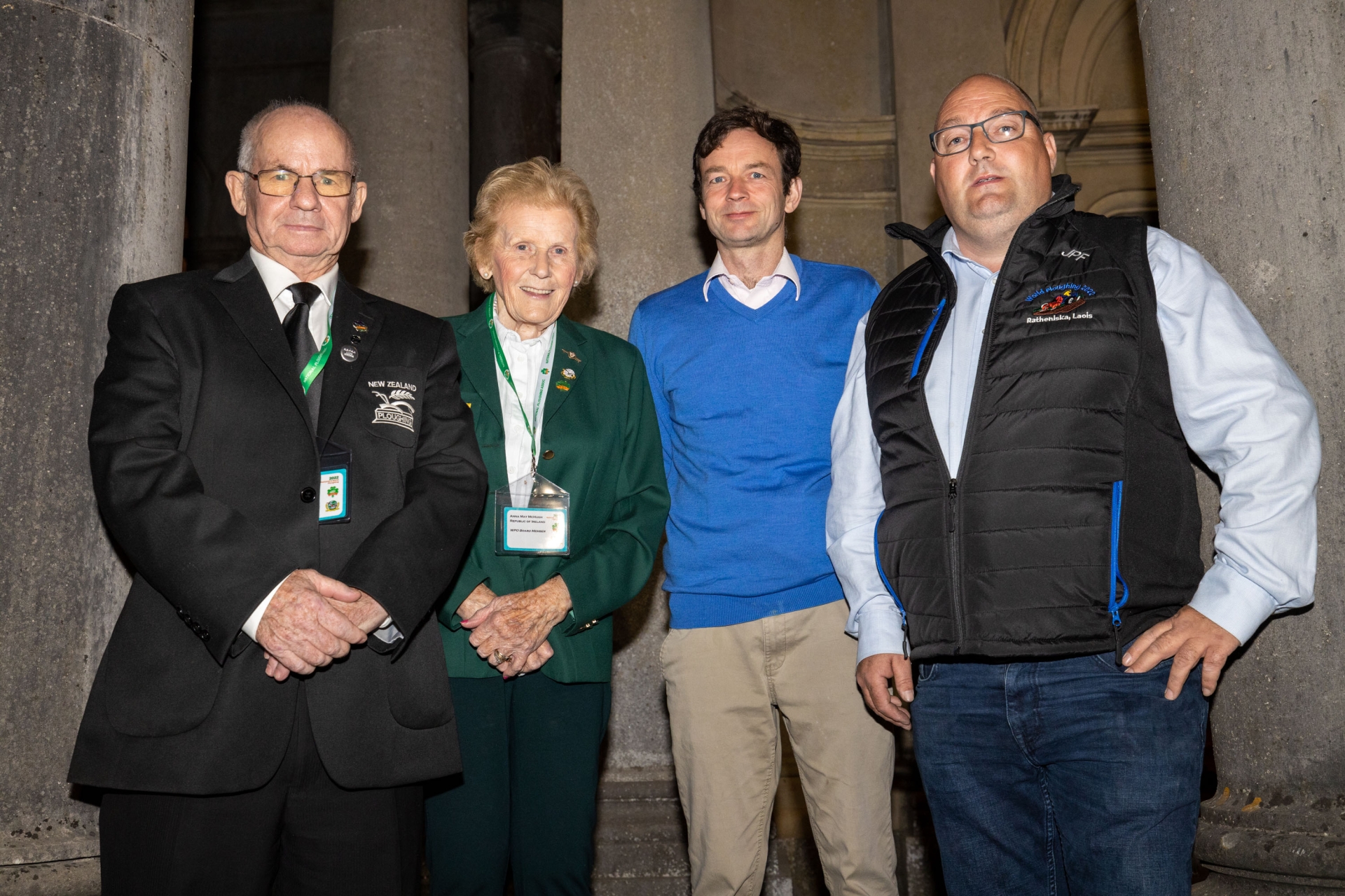 WPO Chairman Colin Millar from New Zealand; Anna May McHugh, NPA MD; Thomas Cosby and JP Fenlon, Chairman Laois Ploughing at the Laois Ploughing reception for the World Ploughing.  Pic: Alf Harvey