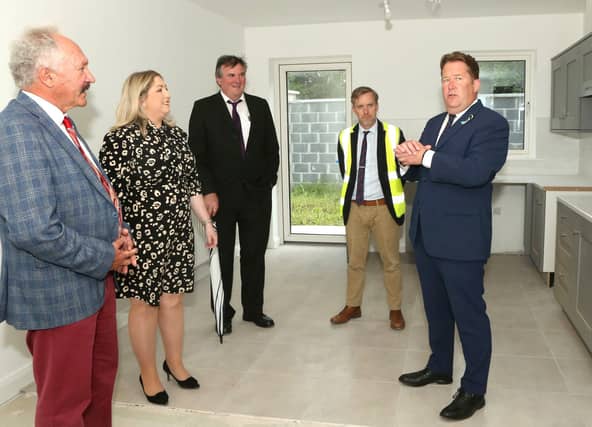 Minister Darragh O'Brien recently visited building sites in Laois with Laois County Council staff and public represntatives.