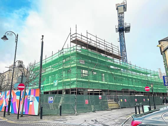 Portlaoise library under construction. Photo: Lynda Kiernan