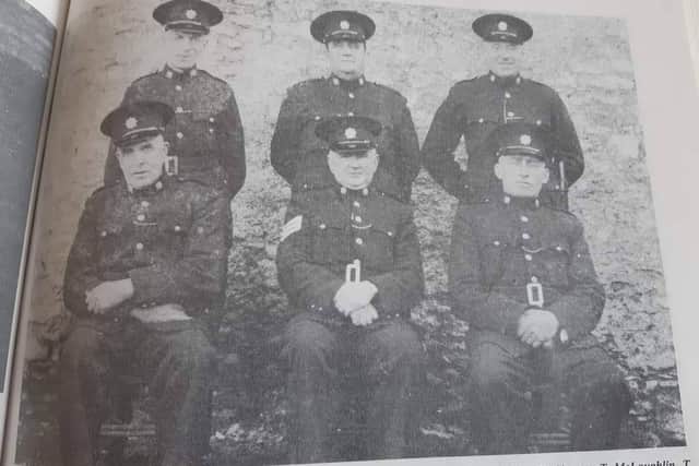 Below: Sgt Shaw (front centre) in 1953, the year of his retirement.