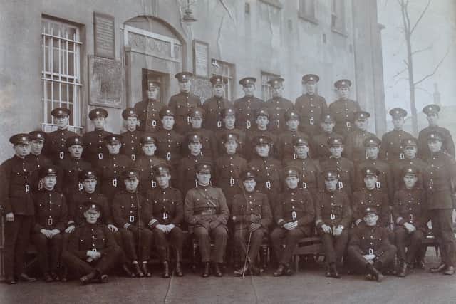 The first group of Irish Gardaí, pictured in Wexford in 1922, including John Nixon Shaw. Pics: courtesy Shaw family.