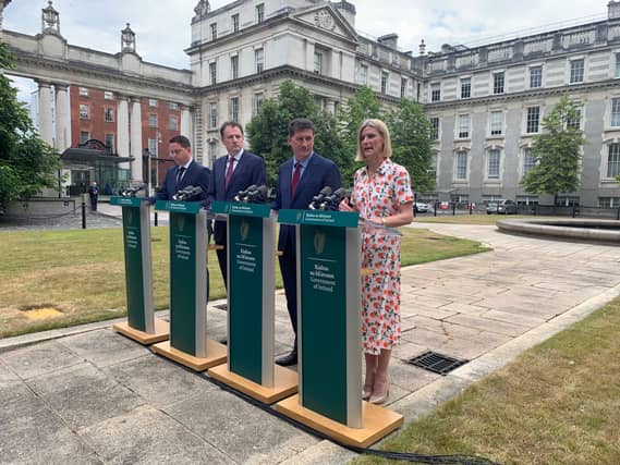 Minister of State Pippa Hacket with Ministers Eamon Ryan, Charlie McConalogue and Martin Heydon