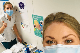 Socially distant selfie taken by one of the new Portlaoise hospital OT team members on World Occupational Theraphy Day