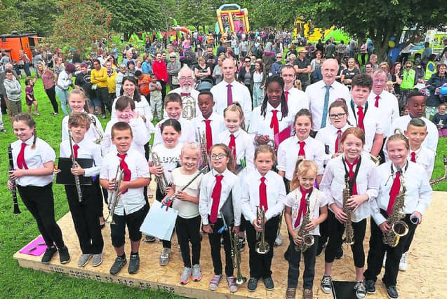 Some of the Portarlington Band members at a Port Lions Club family fun day pre-pandemic. Picture: Michael Scully