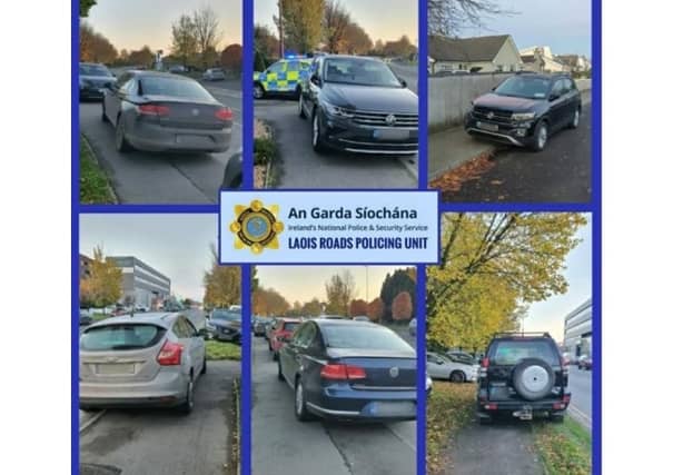 Cars ticketed by Laois Gardaí on a GAA match day in O'Moore Park Portlaoise in November 2021.