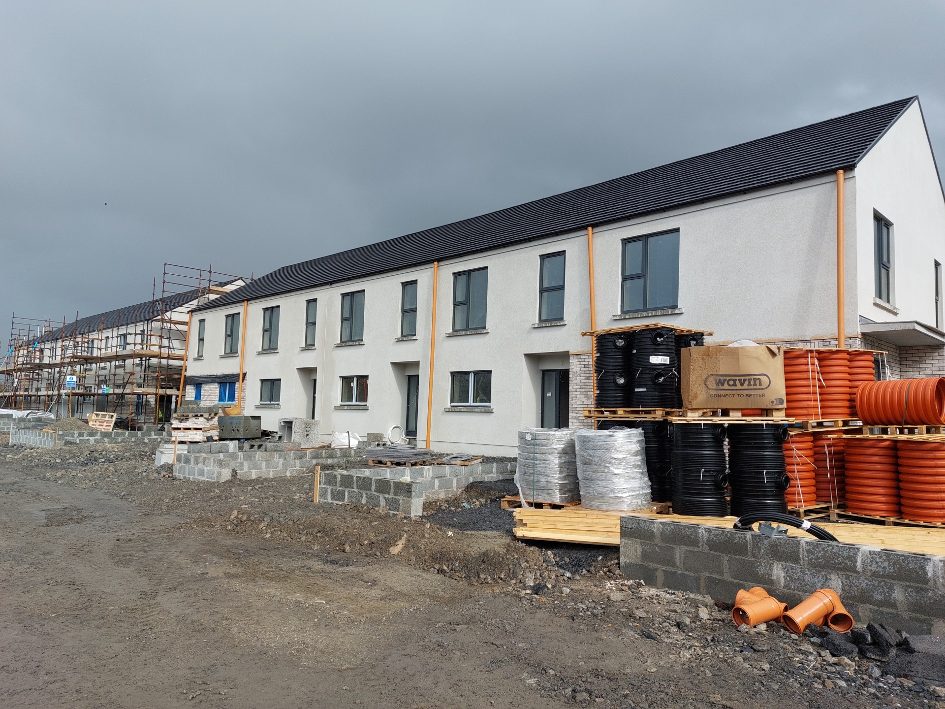 The new council homes under construction in Mountmellick.  Photo: Lynda Kiernan