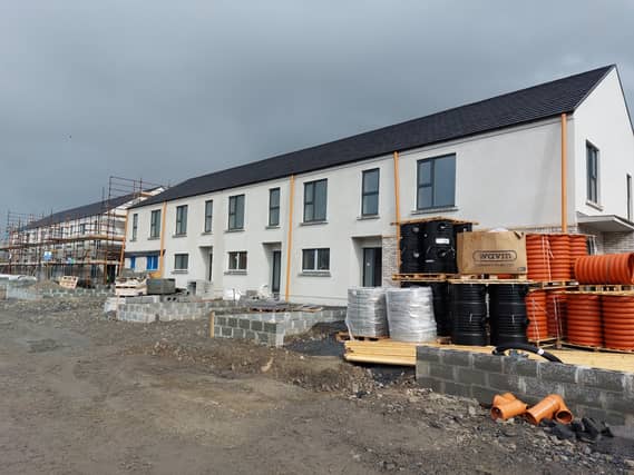 The new council homes under construction in Mountmellick. Photo: Lynda Kiernan