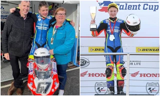 Casey O'Gorman pictured with his aunt and uncle Margaret and Joe Donovan from Mountrath