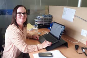 Christine Kenna of BizEquip at her desk in Webmill, Mountmellick.