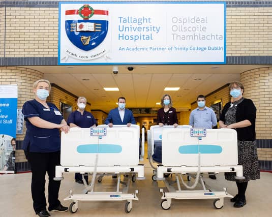 James Gargan, Commercial Director Beechfield Healthcare Ltd with staff at Tallaght hospital