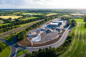 drone view of Portlaoise Plaza by Supermac's.
