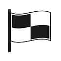 Black and white chequered beach flag: