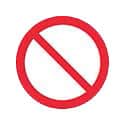 Red and white prohibition sign: