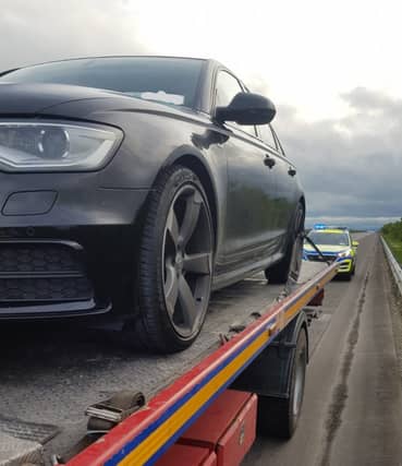 A car stopped in Monasterevin area / PHOTO: NAAS ROADS POLICING