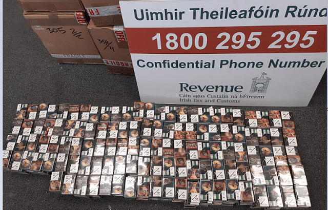 Smuggled cigarettes destined for Offaly seized at Dublin Airport