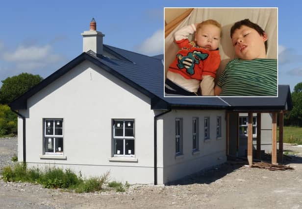 The Ben and Jake Connolly Trust house with inset: the late Jake and Ben Connolly.