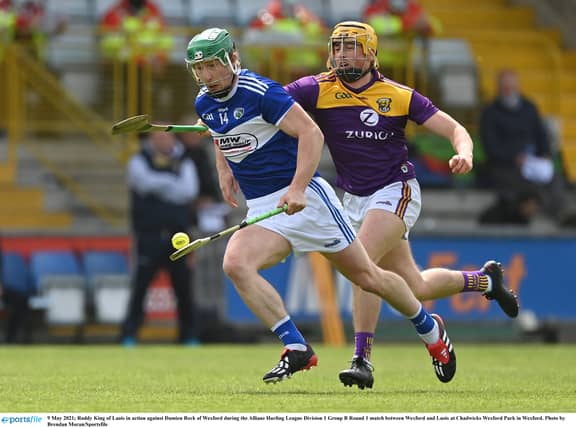 Ross King in action for Laois in their game with Wexford in the league earlier this year