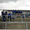 Laois players and officials await permission to enter the dressing rooms before the Allianz Football League Division 2 South Round 1 match between Clare and Laois at Cusack Park in Ennis.