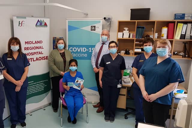 “We truly find hope today as we begin this vaccination campaign. Staff have worked so hard to care for their patients throughout this pandemic and are very tired.  Covid-19 has been unrelenting but the end is in sight. We need everyone to play their part, stay at home and stay safe,” she said. MORE BELOW PICTURE.