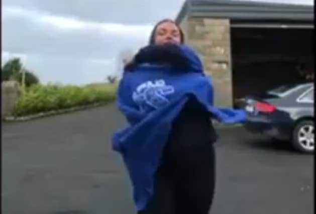 A still from Mountmellick CS Transition year's 'Where's me jumper' video