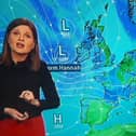 Michelle Dillon presents the Storm Hannah forecast for Met Éireann on RTÉ.