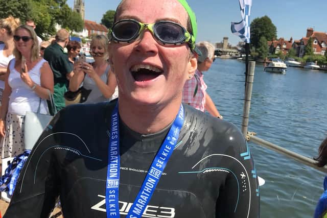 "I was very happy that despite the troubled start I managed to catch up with two of my swim buddies from the Henley, and the three of us finished together in 5 hours and 50 mins. I did it!," she said.