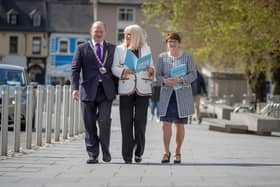 Cllr David Fitzgerald, Chairman, Kilkenny County Council; Minister with Special Responsibility for Higher Education, Mary Mitchell O'Connor; and Colette Byrne, CEO of Kilkenny County Council
