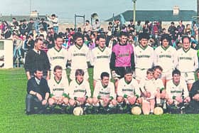 The Portlaoise AFC team prior to their game with Home Farm.