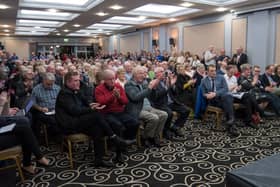 Public meeting in Portlaoise to protest closure of A&E. Pic: Denis Byrne