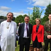 Bishop Michael Burrows, Church of Ireland, John Comer, ICMSA President, Mairead McGuinness MEP, Commandant Kieran Carey, ADC to an Taoiseach and James Healy, Macra President