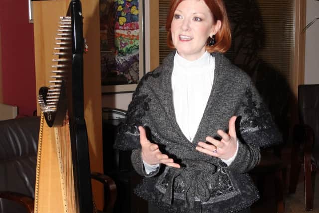 Harpist Orla Fallon and Fr Paddy launch Portlaoise concert for the homeless