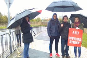 Joining hundreds other Laois ASTI teachers striking today November 8, are Maire Riordan, Geoff Brennan, Cyril Mulligan and Mary Mulhare from St Mary's CBS Portlaoise.