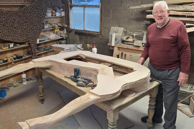 "It's only a past-time. It keeps your head together, I don't count the hours I spend on it. I started it last November, some days I spend five hours, then might leave it for a week. Sometimes the less you do, the less harm you do," Charlie said.