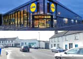 A lidl store and the proposed site in Mountmellick.