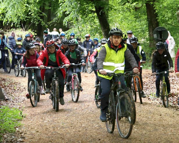 Schoolchildren enjoying Bike Week 2026 in Laois.