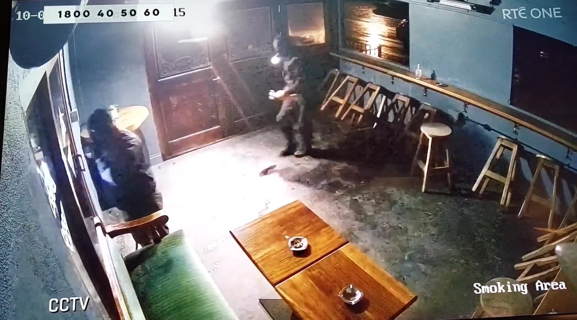 WATCH: Raiders smash their way into Laois pub