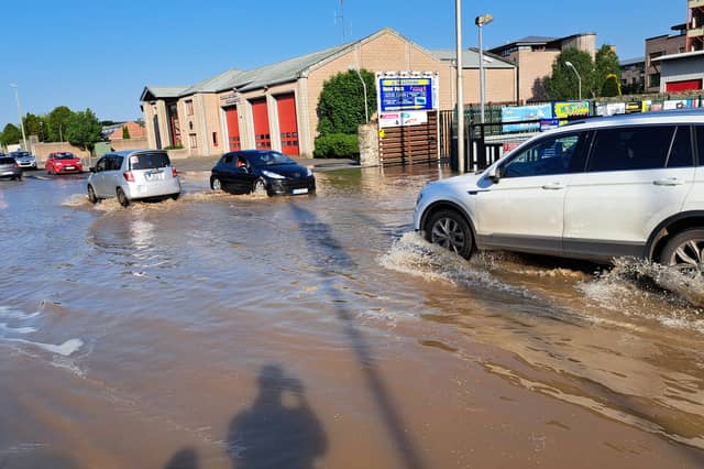 Water main flooded Dublin Road in Portlaoise when it burst.
