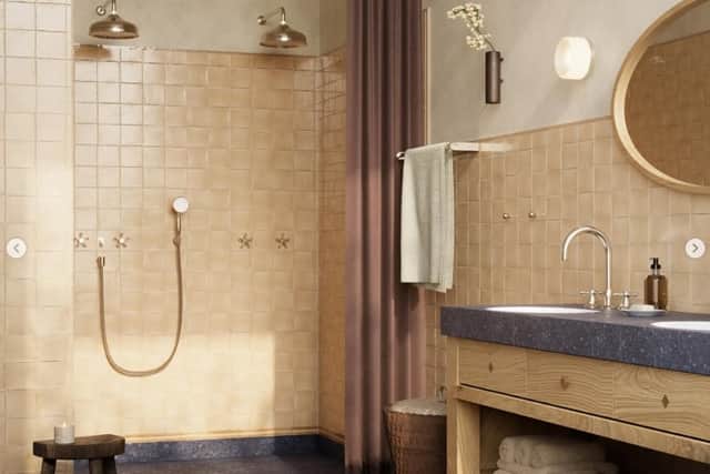 Ensuite bathing room at the Ómós guesthouse