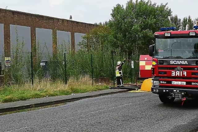 Laois firecrew attends Avon factory fire in 2014.