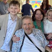 Noel Tuohy on "temporary release" from hospital to see his two grandchildren on their communion day, pictured with his wife, Cllr Marie Tuohy.