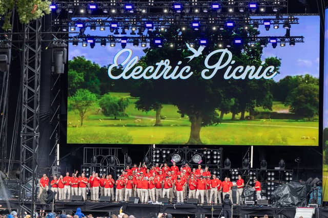 Timahoe Male Choir performed on the Main Stage at the Electric Picnic in 2025.