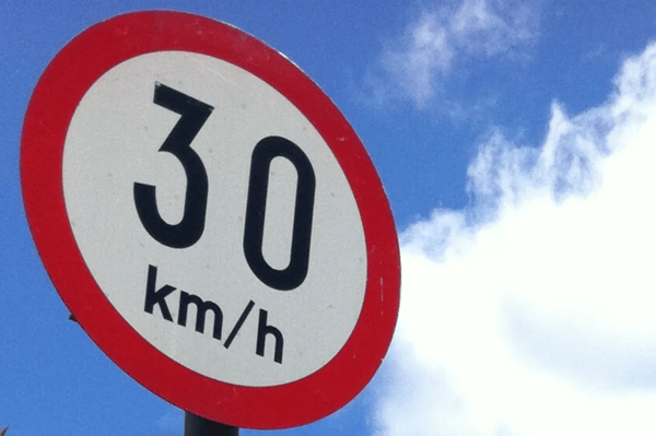 A 30km/h speed limit sign