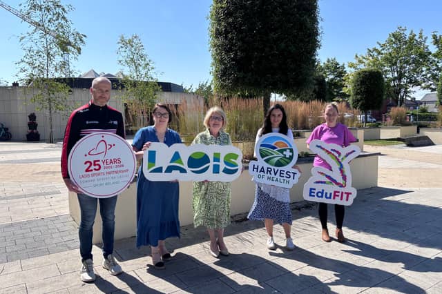 Pictured launching Harvest of Health - Liam Clancy, Laois Sports Partnership, Fiona Skehan, Healthy Laois Co-ordinator, Cllr Catherine Fitzgerald, Cathaoirleach of Laois County Council, Sinead Williams, Community Safety Coordinator and Diane Cooper, EduFit.