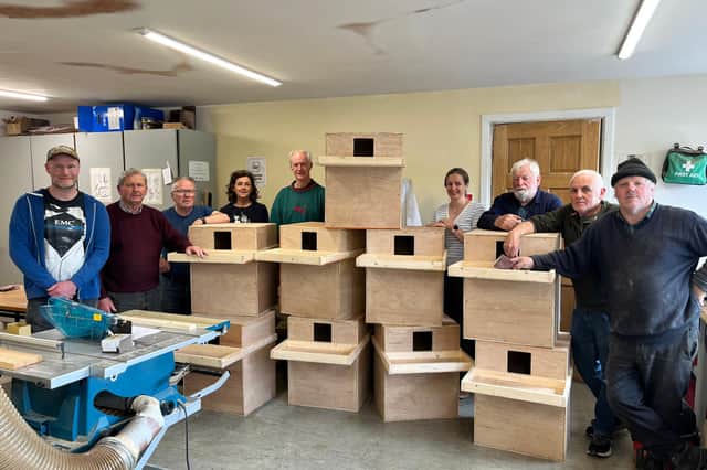 Laois locals gathered to build barn owl boxes during Biodiversity Week 2026.